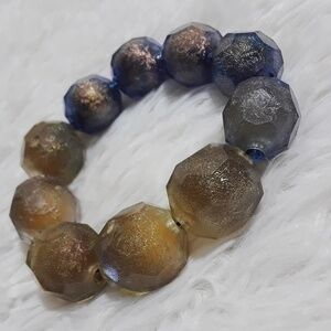 Vintage Chunky Geometric Rock Beaded Brace…